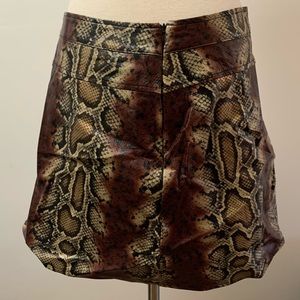 Snake Skin Print Faux Leather Mini